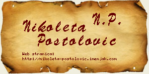 Nikoleta Postolović vizit kartica